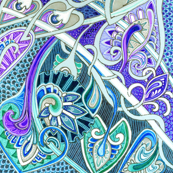Old Fashioned Twisted Paisley Victorian (in blue/purple)