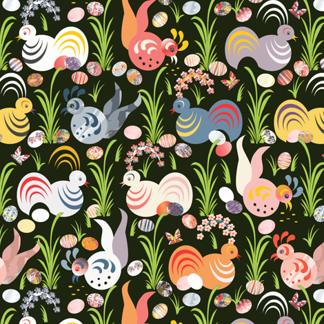 The Chicken or The Egg fabric by mag-o on Spoonflower - custom fabric