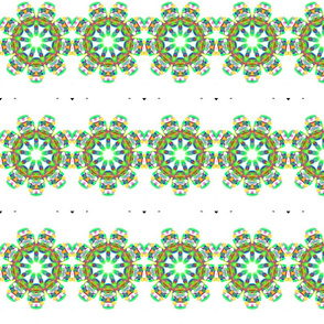 painted green eggs border fabric