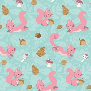 Pink squirrels and nuts