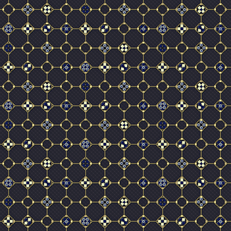 mosaic_metalwork blue fabric by glimmericks on Spoonflower - custom fabric