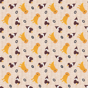 Primitive Golden Retriever and duck decoy - ditzy
