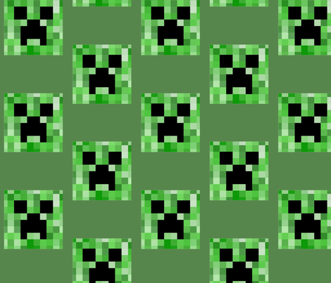 CreeperFace Checkerboard-green