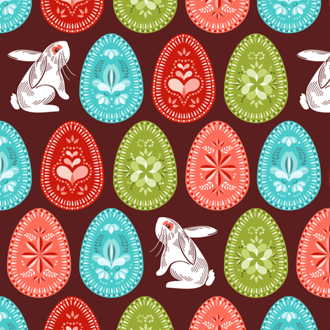 Sweet painted eggs fabric by cjldesigns on Spoonflower - custom fabric