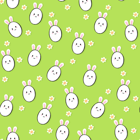 bunny_painted_egg fabric by alexandra_pillaert on Spoonflower - custom fabric