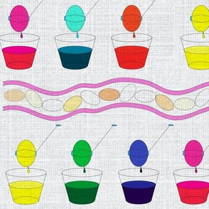 Drips of Easter Color - White Linen Background