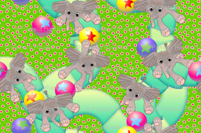 Baby Ellies Having a Ball