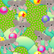 Baby Ellies Having a Ball