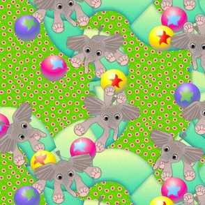 Baby Ellies Having a Ball