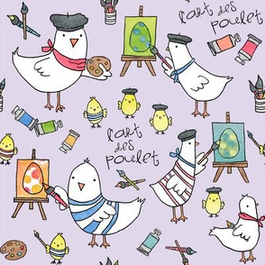 l'art des poulet! (pale lilac)