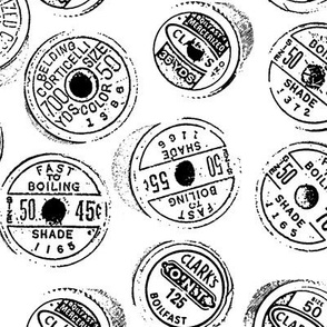 Antique spools - black and white