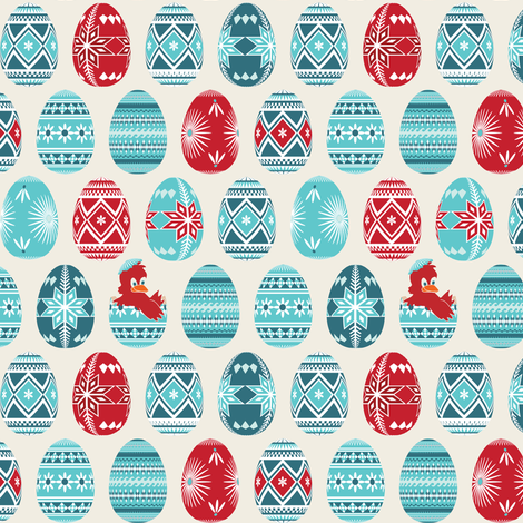 Pysanky chick fabric by ebygomm on Spoonflower - custom fabric