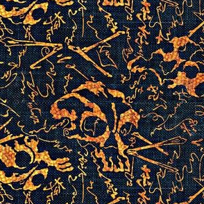 dem dry bones - black, orange, yellow, navy, Halloween
