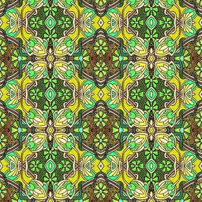 Retro Nouveau Bud and Bloom Patches (yellow)