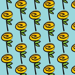 lucky rose - blue/yellow