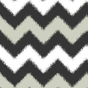 Ikat Chevron in Black, White and Gray
