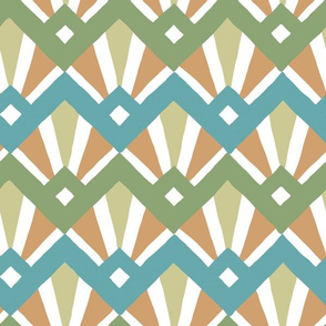 Deco Diamond Tiles in greens