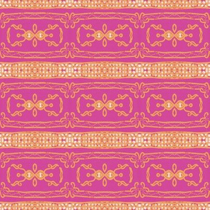 Vintage Tiki Gold and Pink Chain Pattern