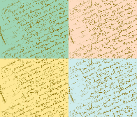 French Script fat quarter bundle fabric by karenharveycox on Spoonflower - custom fabric