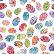 Painted Eggs on White