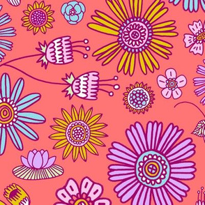 Spring Florals - coral