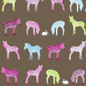 Baby Zebras Visit the White Rabbit in Wonderland