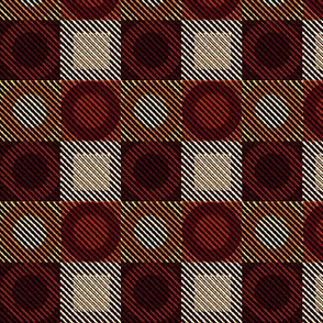 Twill Plaid Circles-Hot Stuff