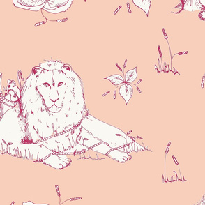 lion_mouse_toile_peach