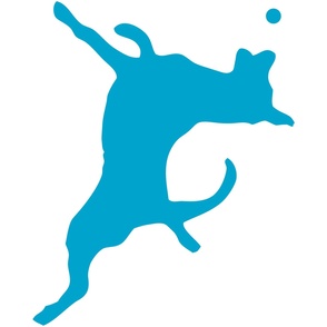 Blue Dog with Ball 30x30