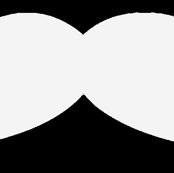 White on Black Mustache