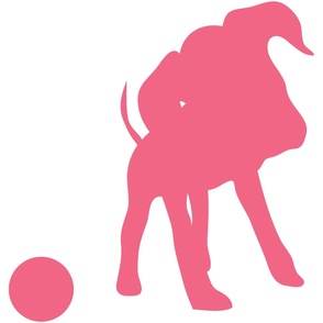 Pink Dog with Ball 30x30