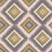 Tribal Diamond Ikat-Yellow & Gray