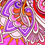 Magenta Christmas (secular vertical paisley stripe)