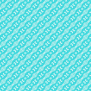 Tiki Primitives - Diagonal Diamonds in Teal