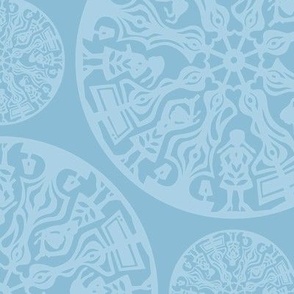 pale blue paper cut