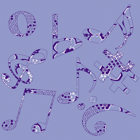 Whimsical Music Notes 1 fabric by animotaxis on Spoonflower - custom fabric
