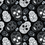 Black and White Sugar Skulls