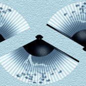 japanese fans blue