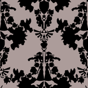 Super Mario & Legend of Zelda Damask - Faux Flocked Velvet