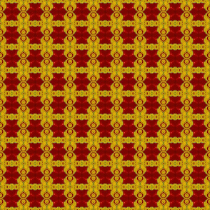 Gold and Maroon Paisley Lattice