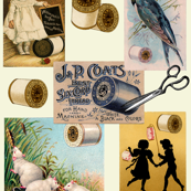 Vintage Thread Sewing Collage