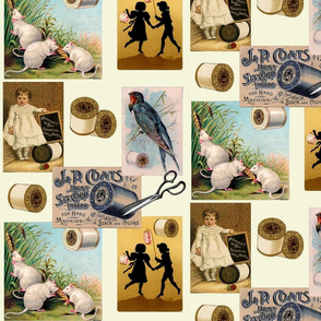 Vintage Thread Sewing Collage