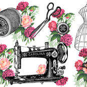 Vintage Sewing and Roses