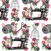 Vintage Sewing and Roses