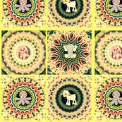 Kaleidoscope Baby Animal Quilt in Yellow