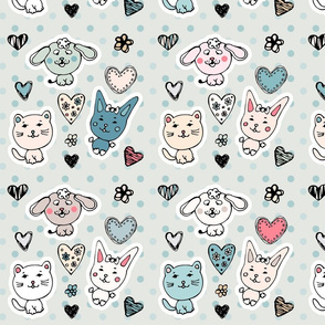 cute baby animals pattern