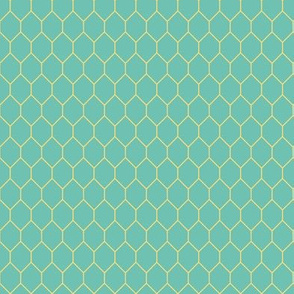 Trellis in turquoise and gold