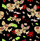 Zombie Chihuahua Dog on Black