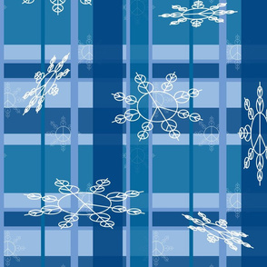 snowflake blue plaid