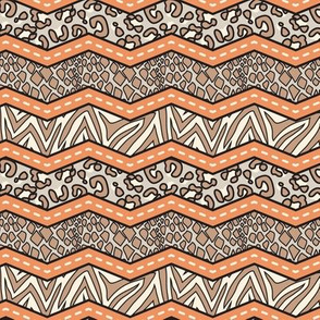 Jungle Animal Chevron Orange
